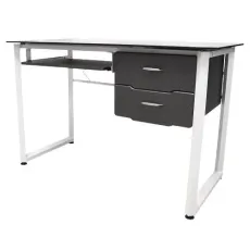Secretária para PC Metal/Vidro Preto 120x60x76