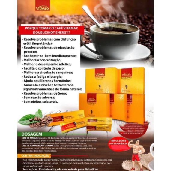 Cápsula de Café Instant Premix VitaMax DoubleShot Energy com MACA - 10 unidades x 20g