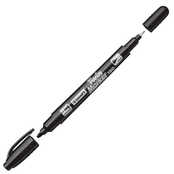 Marcador gêmeo permanente 150 - Preto