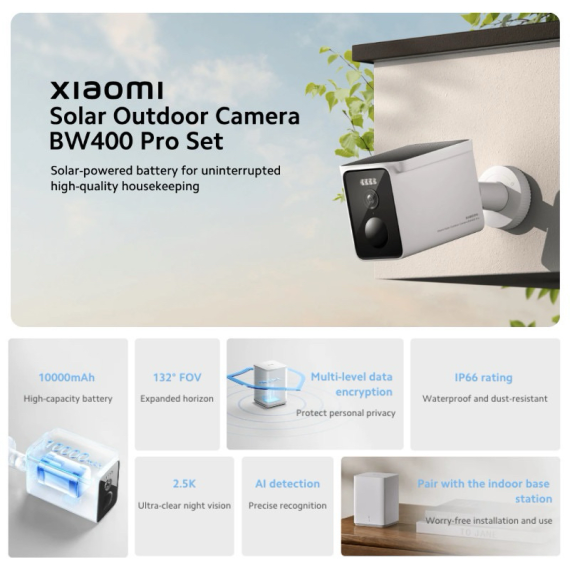 Xiaomi Câmera Solar Outdoor BW400 Pro Set