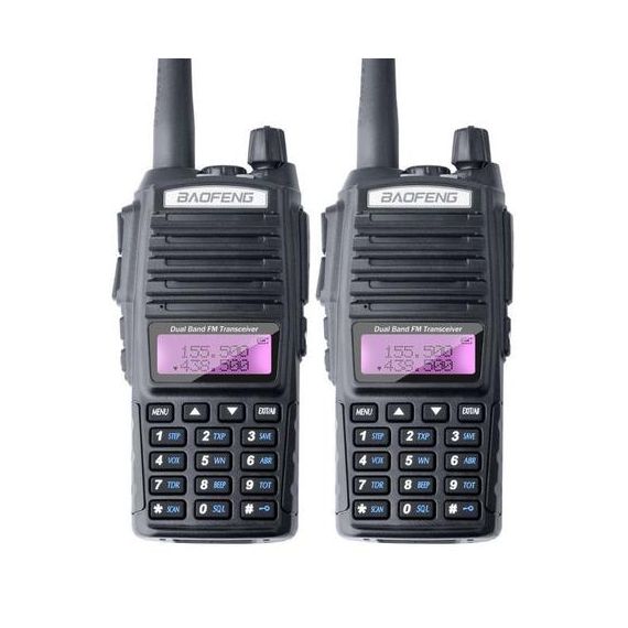 Kit 2 Rádios Ht Baofeng Comunicador Uv-82 10w Vhf_uhf_Fm