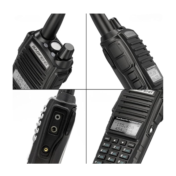 Kit 2 Rádios Ht Baofeng Comunicador Uv-82 10w Vhf_uhf_Fm