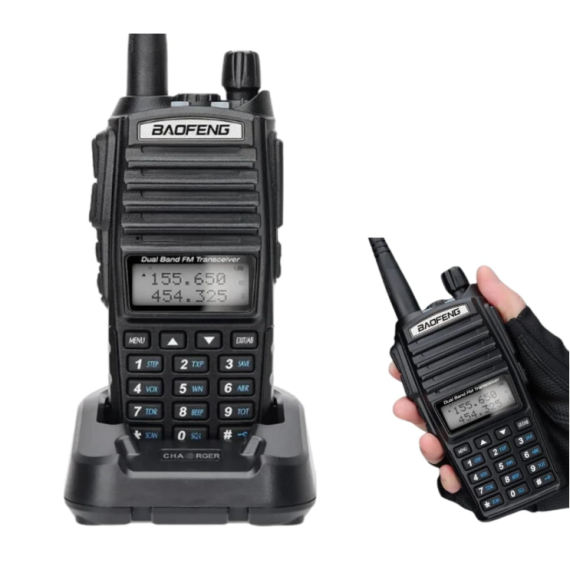 Kit 2 Rádios Ht Baofeng Comunicador Uv-82 10w Vhf_uhf_Fm