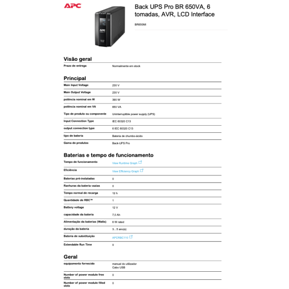 MANUAL DA UPS APC 650 BR LI