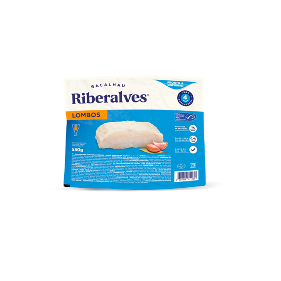 Bacalhau Demolhado Congelado (G.Morhua) Lombos 16x550g Cx 8,8 Kg