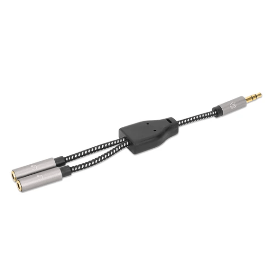 Adaptador áudio estério 3.5 (macho) para 2x3.5 (fêmea)