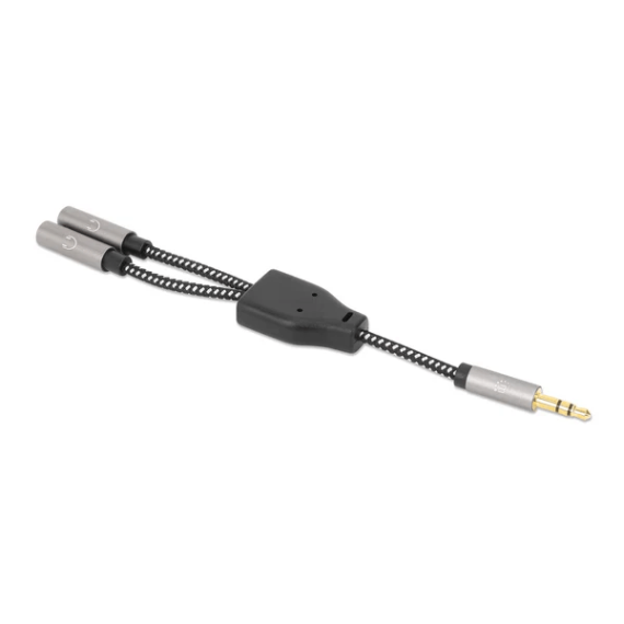 Adaptador áudio estério 3.5 (macho) para 2x3.5 (fêmea)