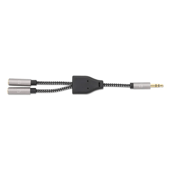 Adaptador áudio estério 3.5 (macho) para 2x3.5 (fêmea)