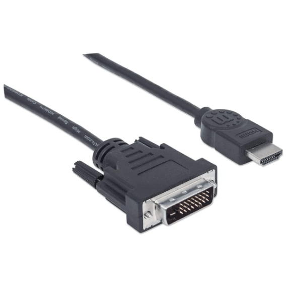 Cabo hdmi 1.8 mt (m) para dvi-d 24+1 (m) preto