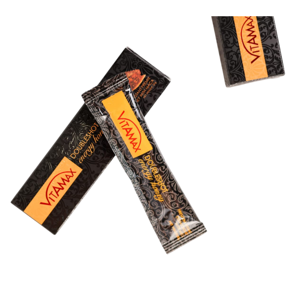 Cápsula de Mel Instant Premix VitaMax DoubleShot Energy com Mel - 5 unidades x 20g