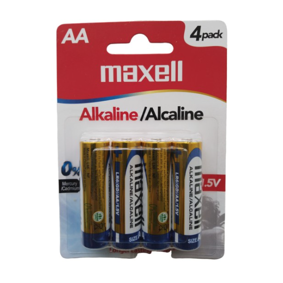 Pilhas AA LR6 GD / 4 MAXELL Alcalinas - 1,5V