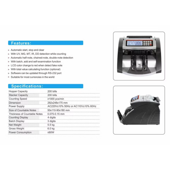 Máquina de Contar Notas "Deli" (Automático)
