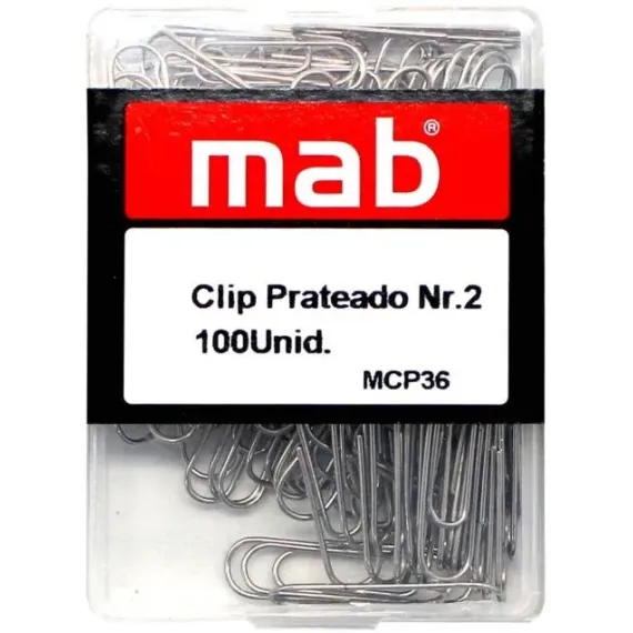 Clips Nº2 Prateados Caixa 100 (1/20)