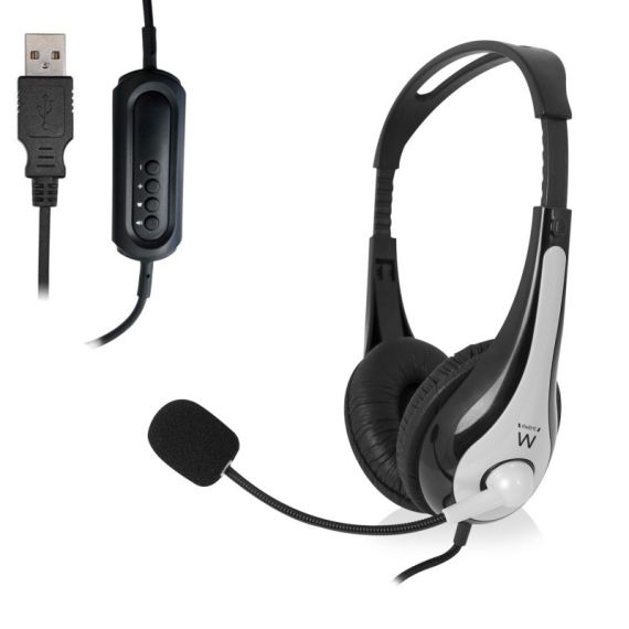 Auscultadores stereo com controlador de volume usb