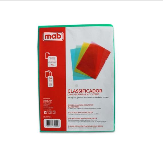 .ME Classificador A4 Em ?L? Mab Verde (1/50)