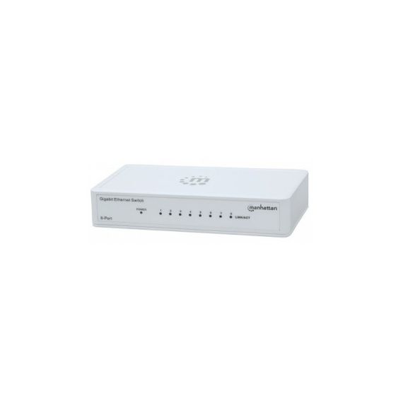 Switch 8 Manhattan 10/100/1000 Gigabit Plastico - Branco
