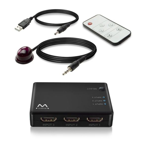 Adaptador Switch 3 Entradas/ 1 Saída HDMI Com Comando