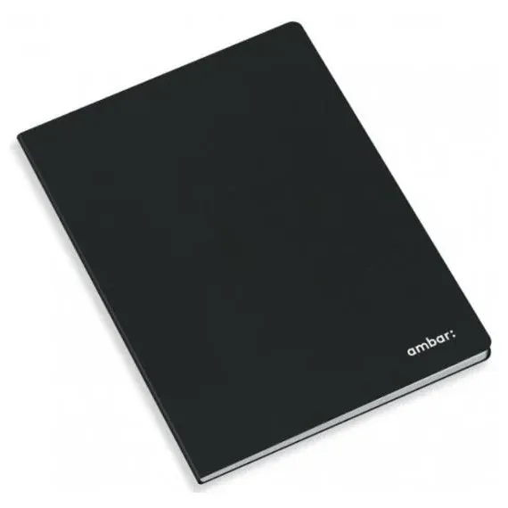Caderno Agrafado A4 60g/80 Folhas Xadrez Capa Preta