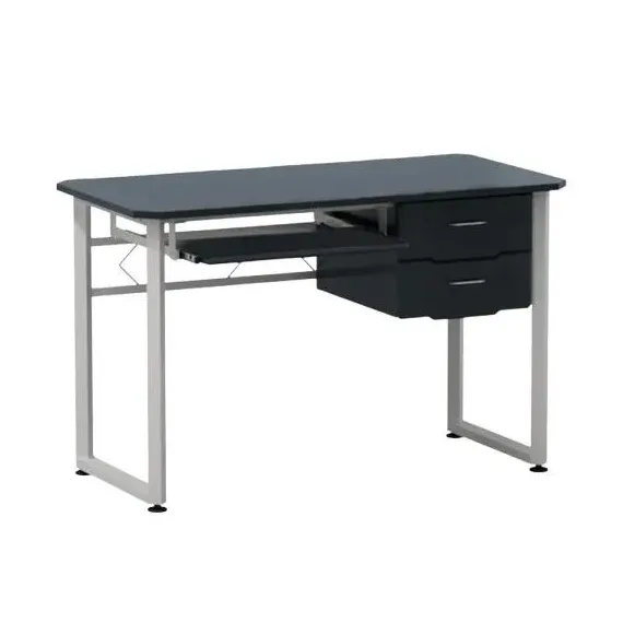 Secretária para PC Metal/Vidro Preto 120x60x76