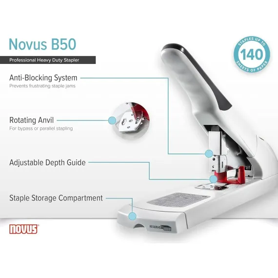 .Me Agrafador Nonus B 50 Cinza 140 FLS