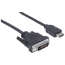 Cabo hdmi 1.8 mt (m) para dvi-d 24+1 (m) preto