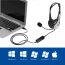 Auscultadores stereo com controlador de volume usb